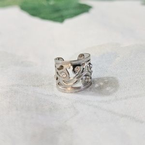 Adjustable Silver Rhinestone Ear Cuff